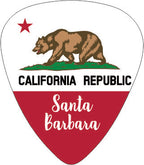 Plectrum with California Republic design featuring a bear and text.